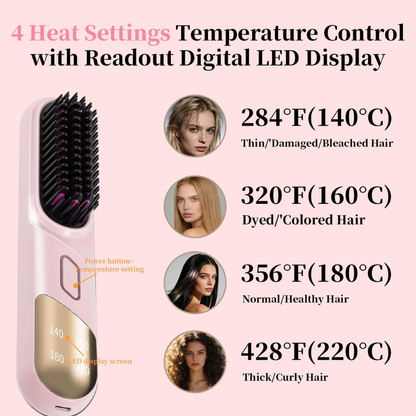 Go Brush Pro - Cordless Hair Straightener